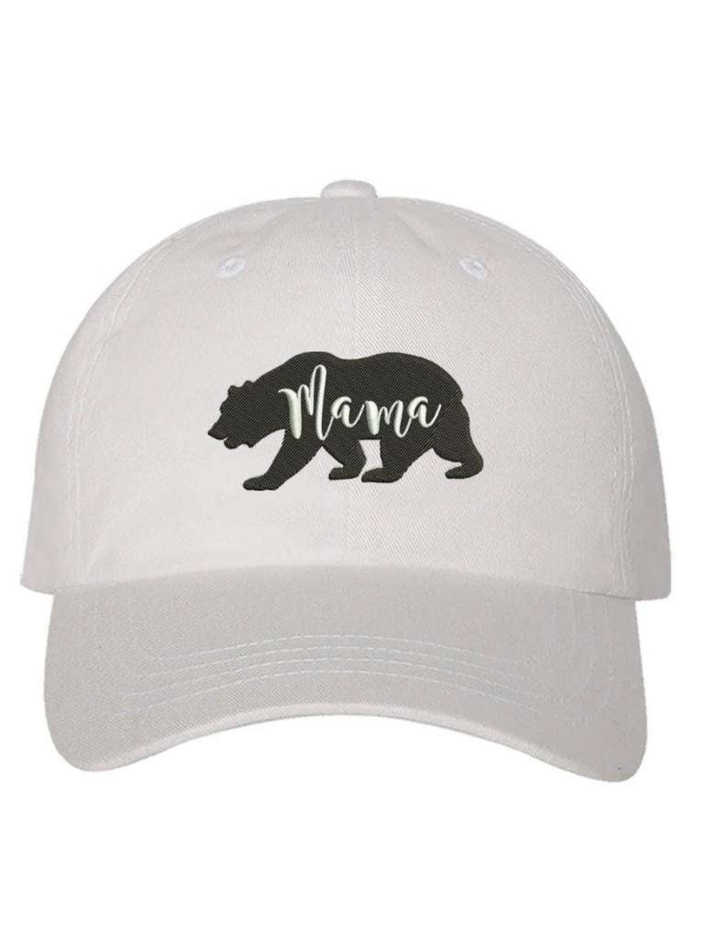 Mama Bear White Cap & Papa Bear Black Cap.  Brand New. One Size